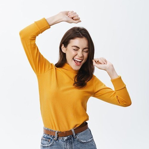 Imagem de uma mulher feliz